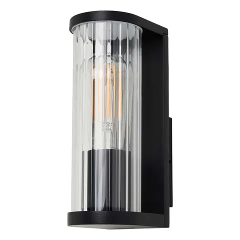 Zink Akuma Ribbed Wall Light in Black – image 1