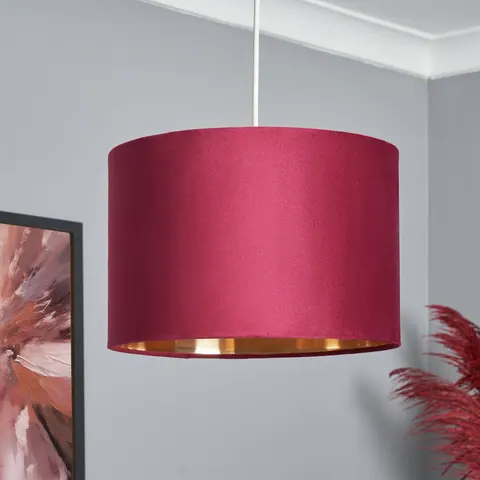 BHS Velvet 30cm Raspberry Red Easyfit Shade – image 1