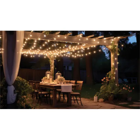 String Lights White Rubber IP65 5m/40 LED Warm White – image 1