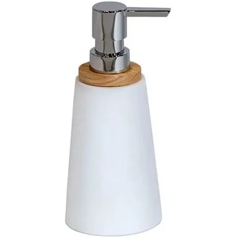 Showerdrape Sonata White & Bamboo Liquid Soap Dispenser – image 1