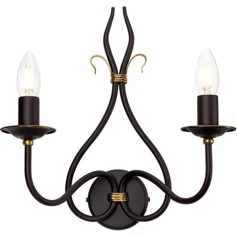 Windermere 2 Light Indoor Candle Wall Light Gold, Rust, E14 – image 1