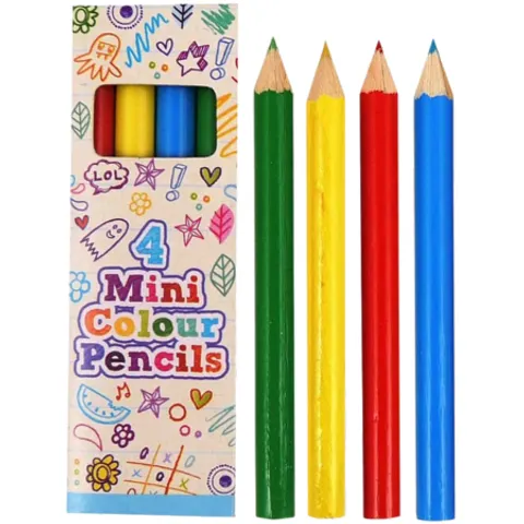 Fun Stationery Mini Colour Pencils – 4 Pcs – image 1