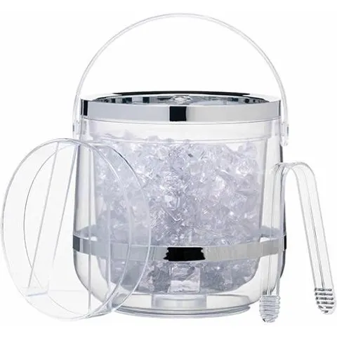 BarCraft Double Walled Ice Bucket & Tongs – image 1