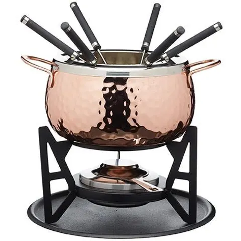 Artesà Hand-Finished Copper Effect Fondue Set – image 1