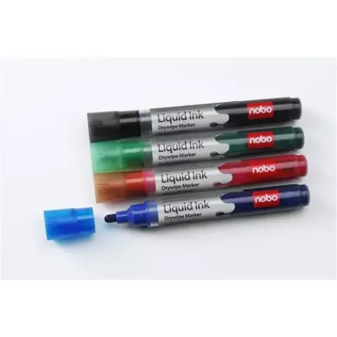 nobo Liquid Ink Whiteboard-Marker Rundspitze, 6er Set – Bild 1