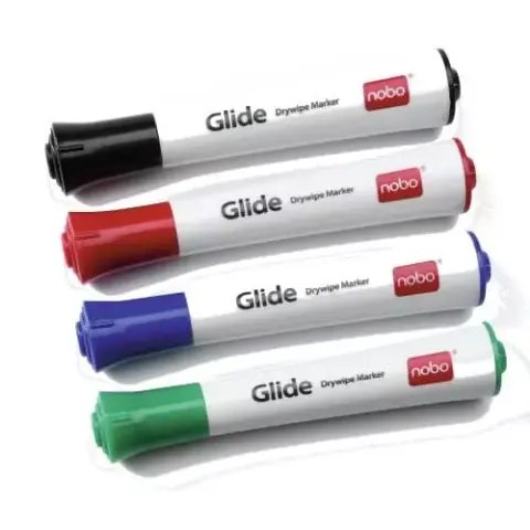 Nobo Glide Whiteboard Pens Bullet Tip 4 Pack – image 1
