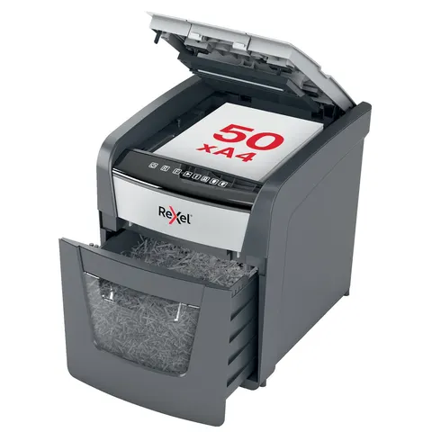Rexel Optimum AutoFeed+ 50X 20L P4 Cross Cut Shredder – image 1