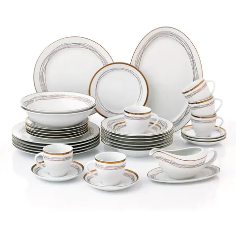 35pc Gold Swirl Dinner Set – image 1
