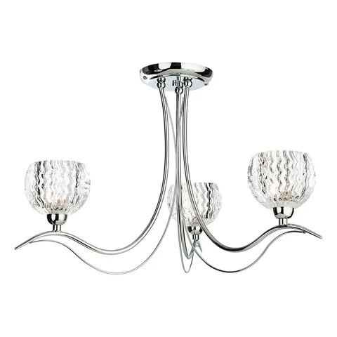 Firstlight Blanche 3-Light Semi-Flush Ceiling Light Contemporary Style with Clear Glass in Chrome – image 1