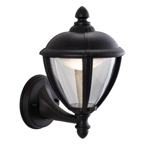 Unite LED Outdoor Wall Lantern Uplight Black IP44 – image 1