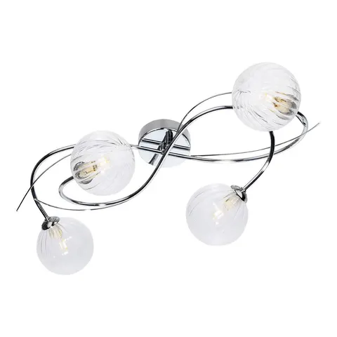 Elba 4 Light Flush Ceiling Fitting Chrome with Clear Decorative Glass 4xG9 – image 1