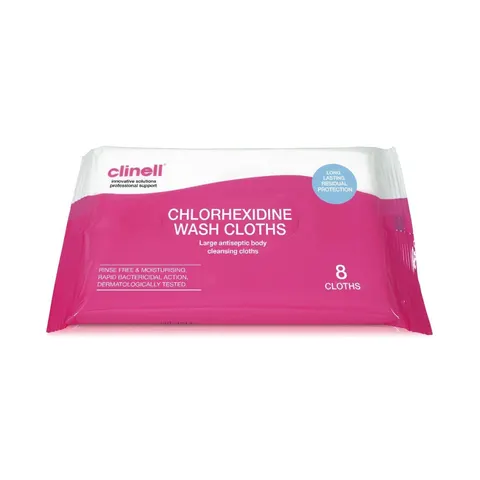 Clinell Chlorhexidine 8 Wash Cloths – image 1