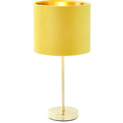 BHS Velvet Table Lamp, Yellow – image 1