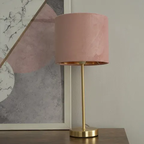 BHS Velvet Table Lamp, Pink – image 1