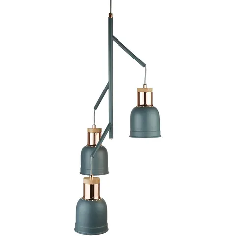 Searchlight Barham pendant light, grey, metal, 3-bulb, E27 – Matt grey – image 1