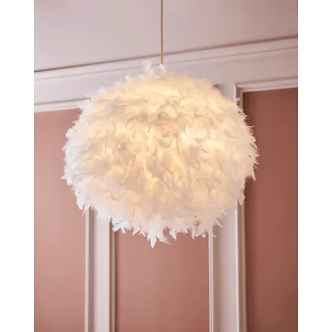 Feather Easy Fit Pendant Shade – White – image 1