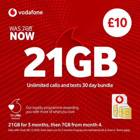 VODAFONE 7GB Pay As You Go SIM Card – image 1