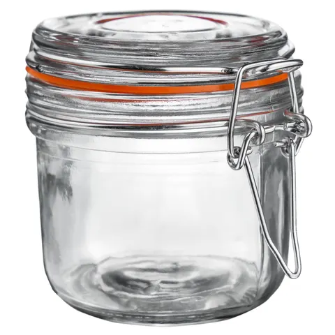 Argon tableware glass storage jar - 200ml - orange seal – image 1