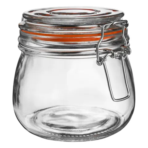 Argon tableware glass storage jar - 500ml - orange seal – image 1