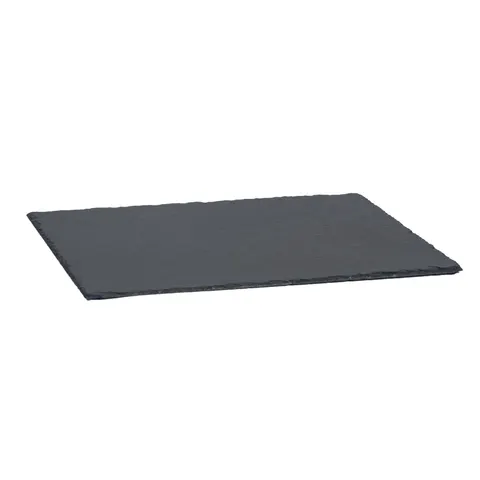 Argon Tableware Slate Serving Platter - 40 x 30cm - Natural Raw Cut Stone Kitchen Worktop Serving Platter Placemat Cheese Board Black – image 1