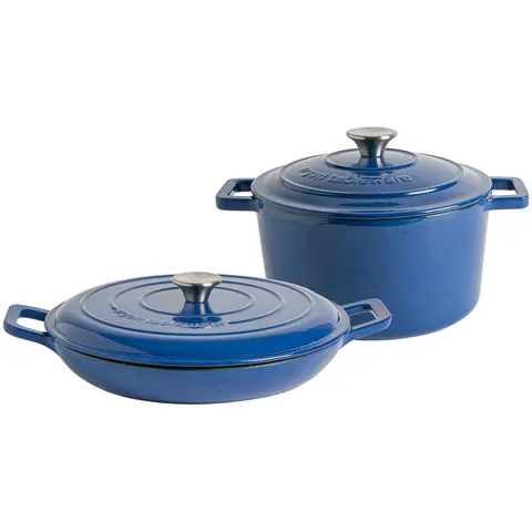 Argon Tableware Cast Iron Casserole Dish Set Blue 3.5 L – image 1
