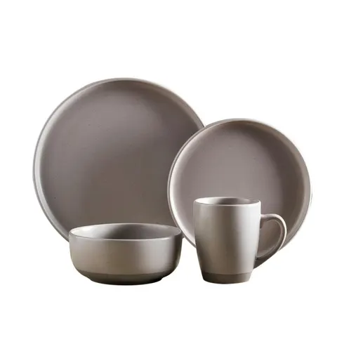 Barbary & Oak Avena 16 Piece Dinnerware Set Grey – image 1