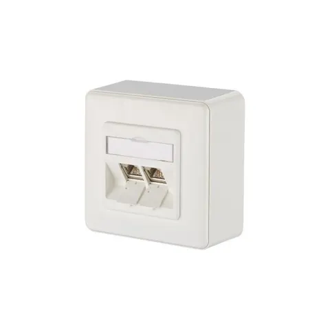 METZ CONNECT BTR 1309120002-E - Módulo E-DAT 2 puertos AP Cat.6A blanco puro – imagen 1