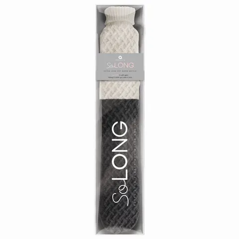 Long Hot Water Bottle - Grey & Cream – image 1