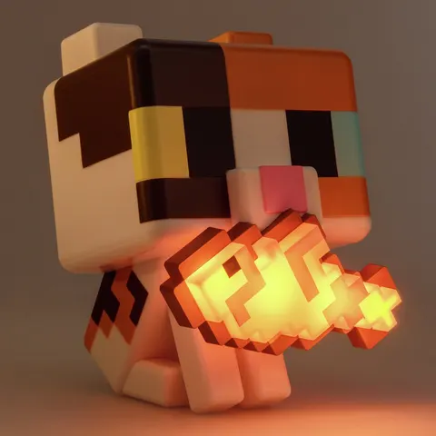 Minecraft Katze GloBuddies 3D Farbwechsel Lampe – Bild 1