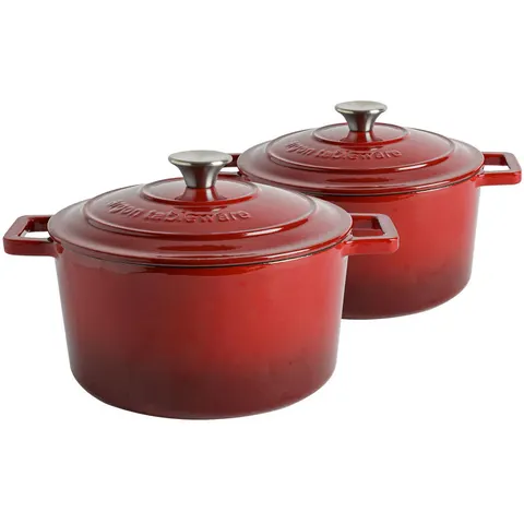 Argon Tableware - Round Cast Iron Casserole Dishes Red 4.5L – image 1