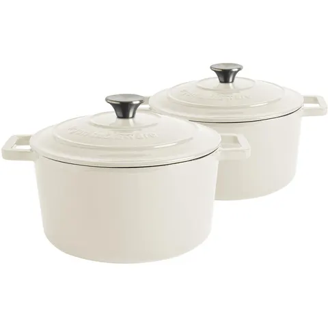 Argon Tableware - Round Cast Iron Casserole Dishes White 4.5L – image 1