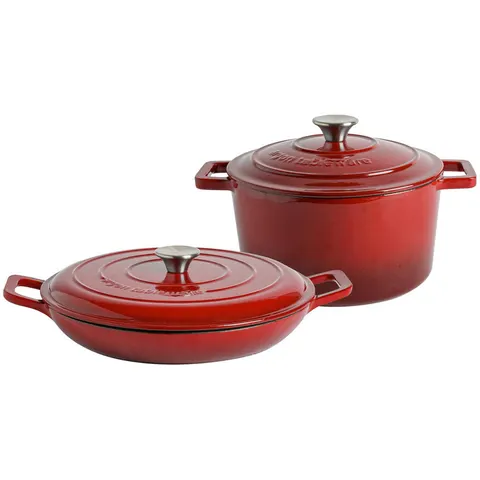 Argon Tableware Cast Iron Casserole Dish Set Red 4.5 L – image 1