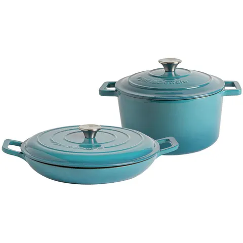 Argon Tableware Cast Iron Casserole Dish Set Teal 4.5 L – image 1