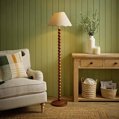 ValueLights Bobble Wooden Statement Floor Lamp - Brown – image 1
