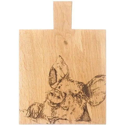 The Just Slate Company Pig Medium Oak Serving Paddle – image 1