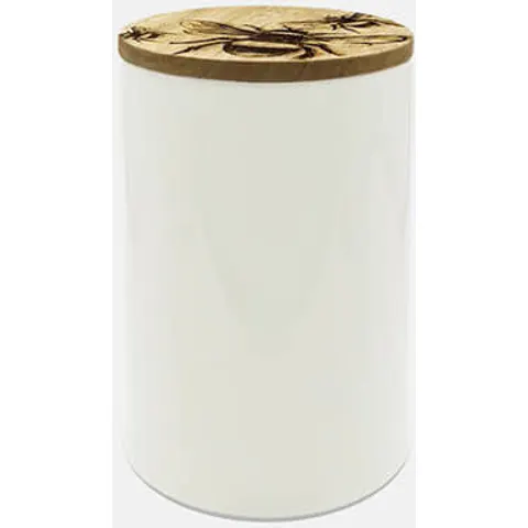 The just slate company bee oak & ceramic small storage jar – image 1