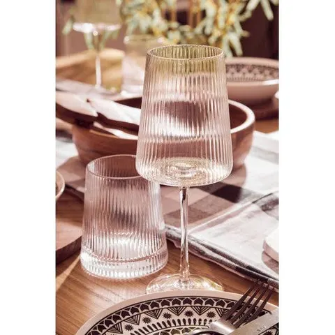 Eldon Set of Four Ribbed Wine Glasses – image 1