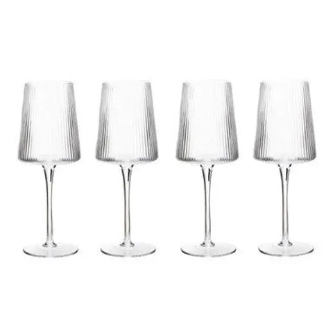 Set of Four Ribbed Wine Glasses MOB | Eldon – image 1