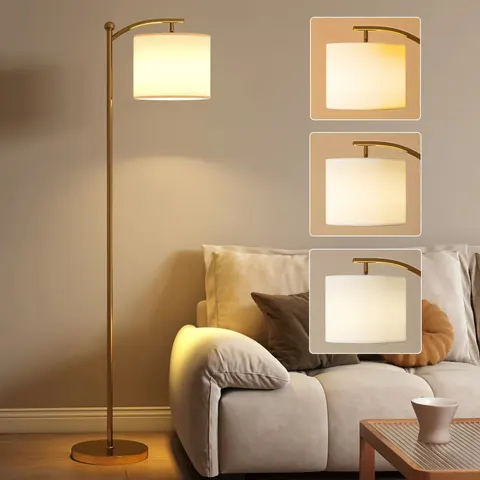 HOMCOM LED Floor Lamp with Remote Control - Gold Tone – image 1