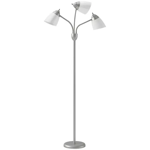 HOMCOM Tree Floor Lamp with 3 Adjustable Light, Standing Lamp, Silver Tone – image 1