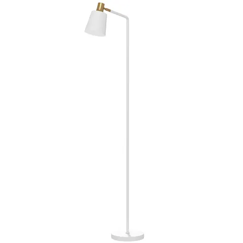HOMCOM Standing Lamp with Rotatable Head, Modern Floor Lamp, White – image 1