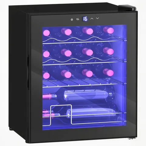 HOMCOM 42L 16-Bottle Wine Cooler Fridge - Black – image 1