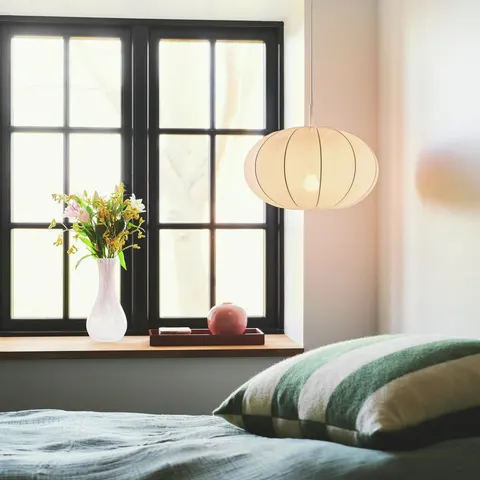 Nordlux Aeron 40-hanglamp-E27-textiel-wit – afbeelding 1