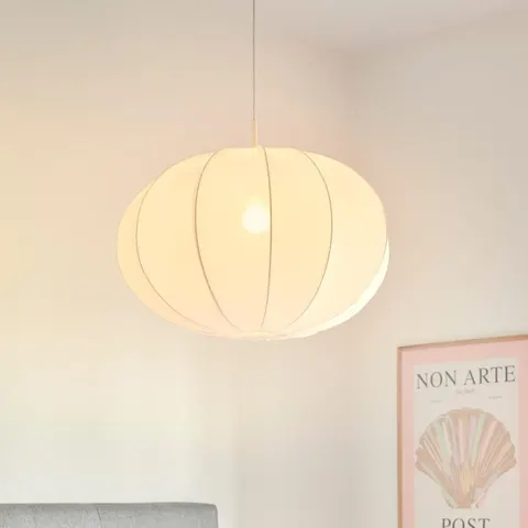 Nordlux Aeron 60-hanglamp-E27-textiel-wit – afbeelding 1