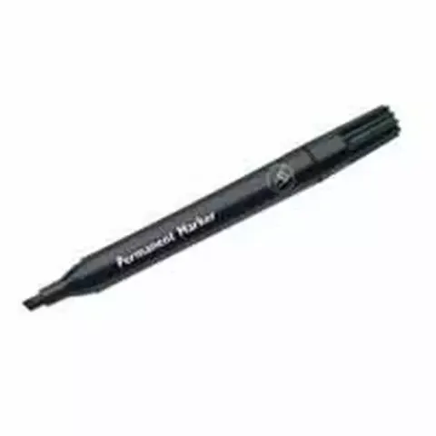 Q-Connect Permanent Markers Black Chisel Tip Waterproof Pack 10 – image 1