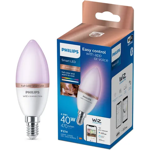 Philips WiZ E14 Colour Smart LED Wi-Fi Candle Bulb – image 1