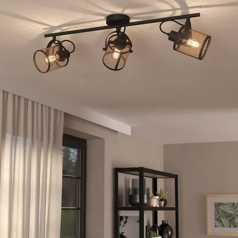 EGLO Dellow Steel 3 Light Spotlight - Black – image 1