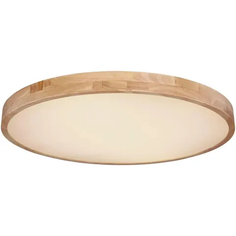 Rainer Flush Ceiling Light Wood Look LED Dimmable 3000-6000K Remote Control – image 1
