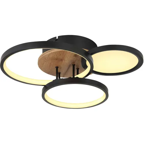 Sid 38cm Integrated LED Semi Flush Ceiling Light Matt Black LED 3000K – image 1