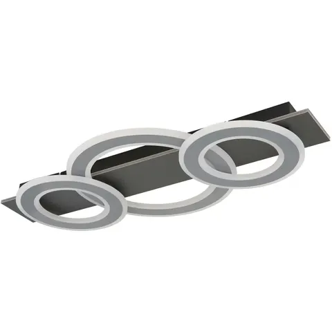 Jayden 3 Ring Integrated LED Semi Flush Ceiling Light Anthracite Brushed 3x LED 3000K – image 1